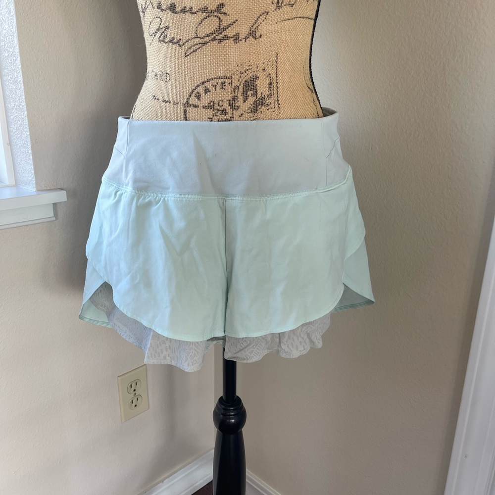 Calia by Carrie Underwood Mint Green Ruffled Scallop Lace Shorts and tank - Picture 3 of 7